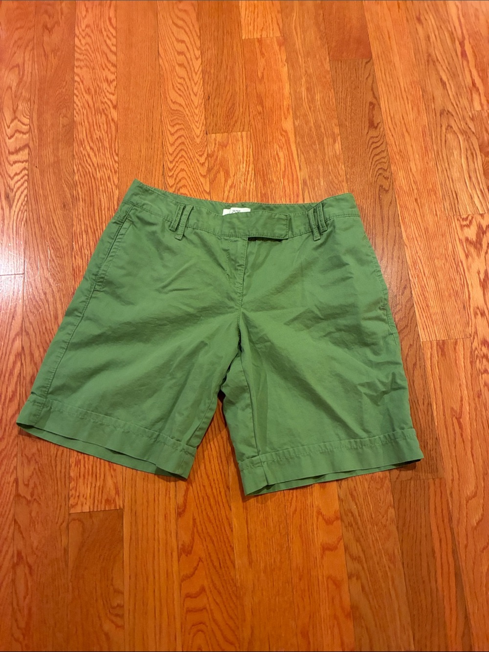 LOFT Green Cuffed Bermuda Shorts
